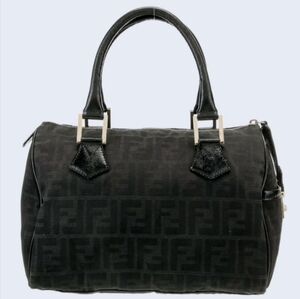 Fendi Zucca Boston Black Hand